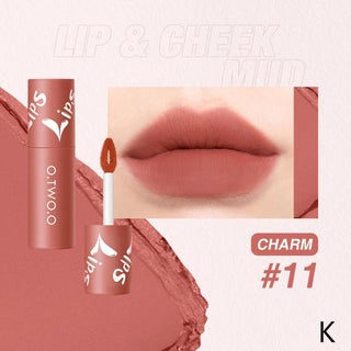 O.TWO.O Lip Mud, Matte Finish, Dual-Use Lip & Cheek Powder, Airy Lip Gloss, Non-Transferable Lip Tint